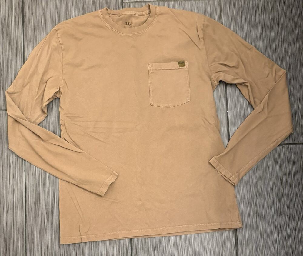 5.11 Long Sleeve Pocket Tshirt Men’s Size Medium Brown Cotton Crewneck